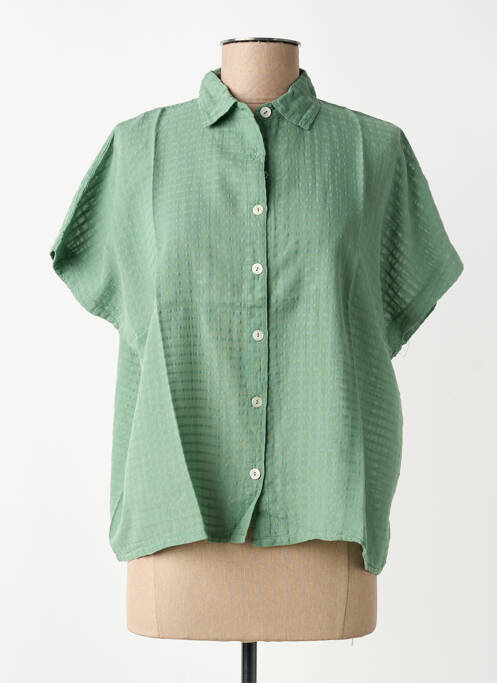 Cămașă mâneci scurte mâneci scurte verde DROLATIC femme