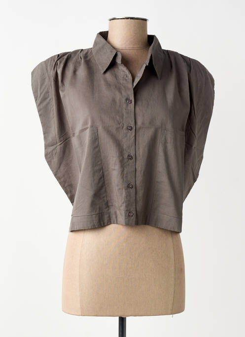 Cămașă mâneci scurte mâneci scurte gri NÜ femme