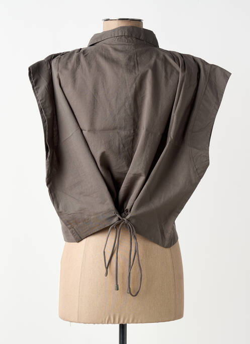 Cămașă mâneci scurte mâneci scurte gri NÜ femme