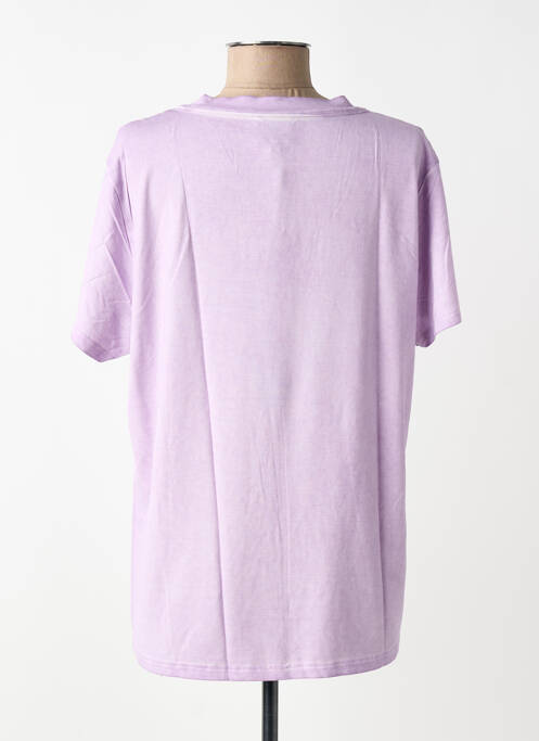 Tricou guler în v mâneci scurte violet NÜ femme