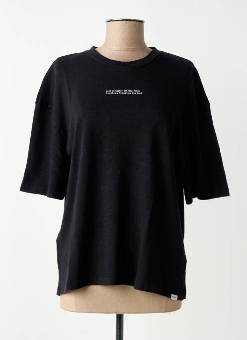 Tricou mâneci trei sferturi mâneci scurte negru PENN & INK N.Y femme