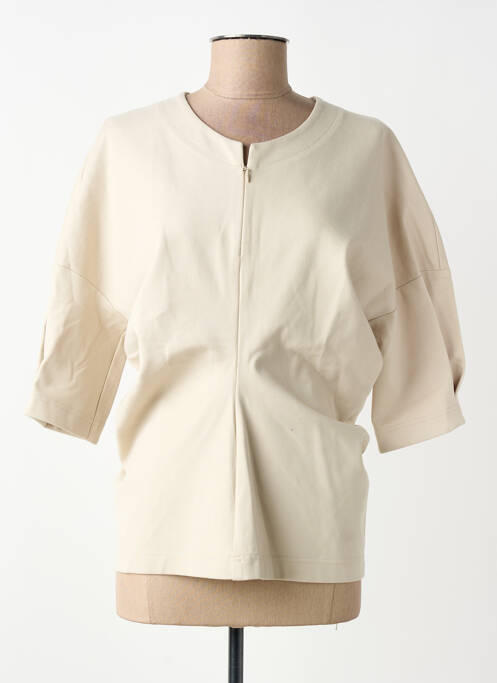 Top elasticitate mâneci scurte bej SUMMUN femme