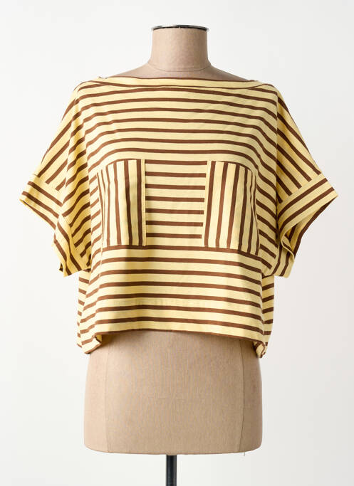 Tricou elasticitate mâneci scurte bej PORTOFINO femme