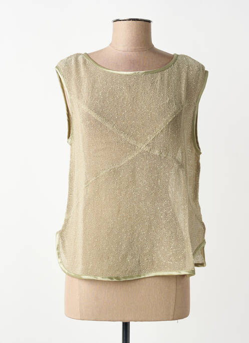 Top croială fluidă fără mâneci verde NÜ femme