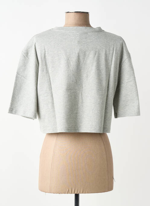 Tricou mâneci trei sferturi mâneci scurte gri SUNCOO femme