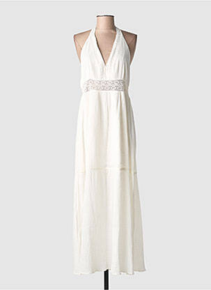 Rochie lungă croială evazată bretele subțiri alb BRIGITTE BARDOT femme