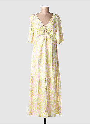 Rochie lungă imprimeu fantezie mâneci scurte verde BRIGITTE BARDOT femme