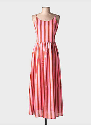 Rochie lungă imprimeu fantezie bretele subțiri roșu SUNCOO femme