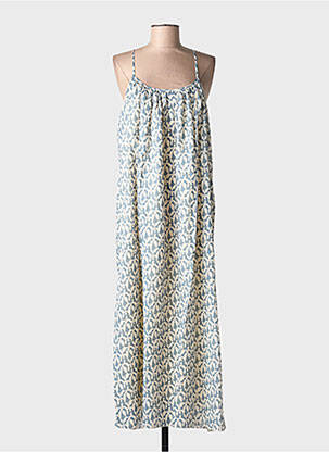 Rochie lungă imprimeu fantezie bretele subțiri albastru OTTOD'AME femme