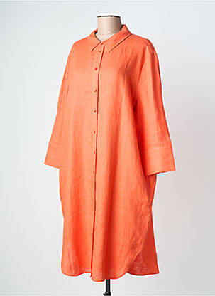 Rochie midi mâneci lungi mâneci lungi portocalie CHARMING SMILE femeie