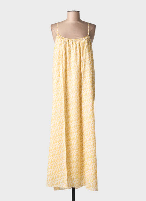 Rochie lungă imprimeu fantezie bretele subțiri galben OTTOD'AME femme
