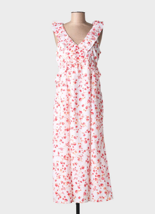 Rochie lungă imprimeu fantezie fără mâneci alb CREAM femme