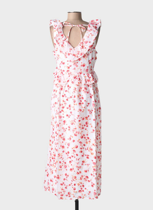 Rochie lungă imprimeu fantezie fără mâneci alb CREAM femme