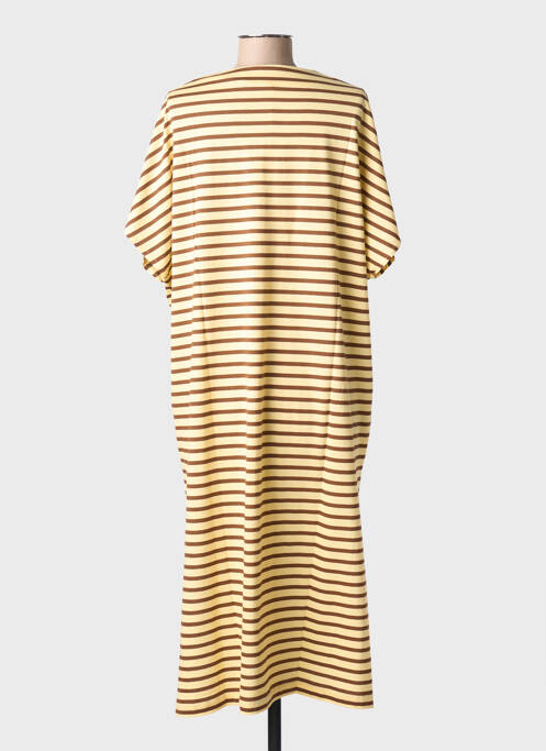 Rochie lungă imprimeu fantezie mâneci scurte galben PORTOFINO femme