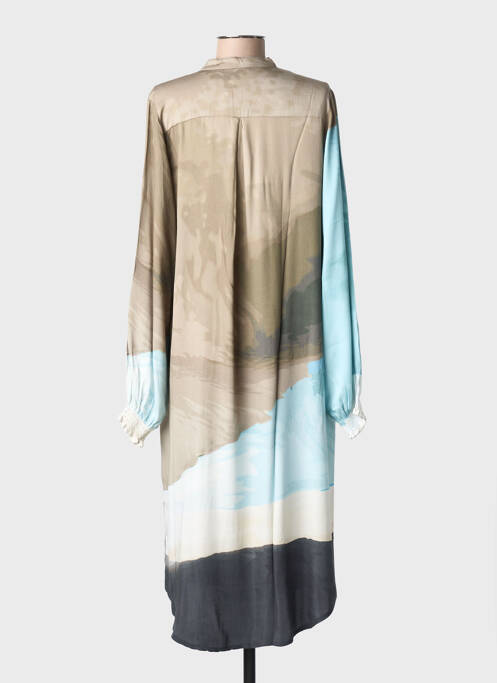 Rochie midi croială fluidă mâneci lungi albastru NÜ femme