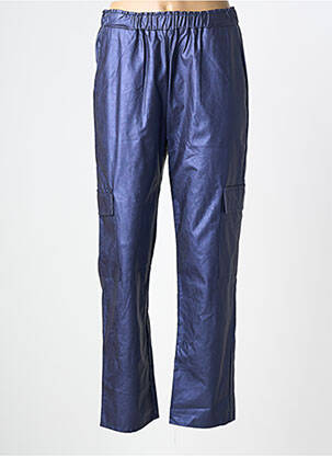 Pantalon drept talie elastică mărime normală albastru EMA BLUE'S femeie