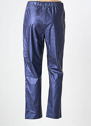 Pantalon drept talie elastică mărime normală albastru EMA BLUE'S femeie