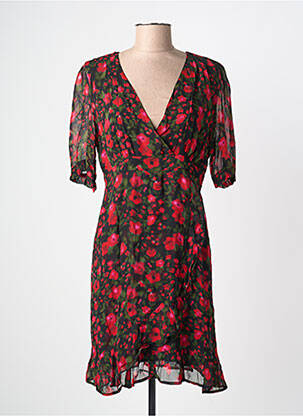 Rochie midi imprimeu fantezie mâneci scurte roșu LA PETITE ETOILE femeie