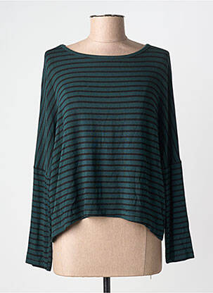 Tricou croială dreaptă mâneci lungi verde PAKO LITTO femme