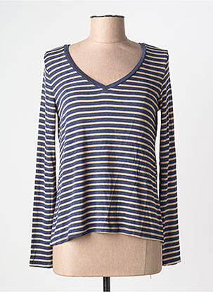 Tricou guler în v mâneci lungi albastru PAKO LITTO femme