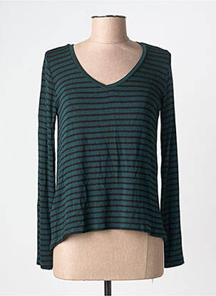 Tricou croială dreaptă mâneci lungi verde PAKO LITTO femme