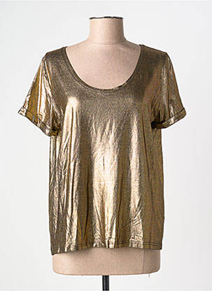 Tricou croială dreaptă mâneci scurte auriu LA PETITE ETOILE femme