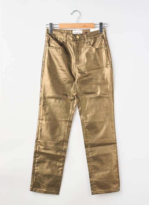 Pantalon drept închidere cu fermoar sub clapetă cu nasturi mărime normală verde LA PETITE ETOILE femme