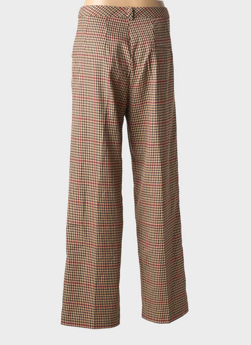 Pantalon larg închidere cu fermoar sub clapetă cu nasturi talie înaltă maro GRACE & MILA femme