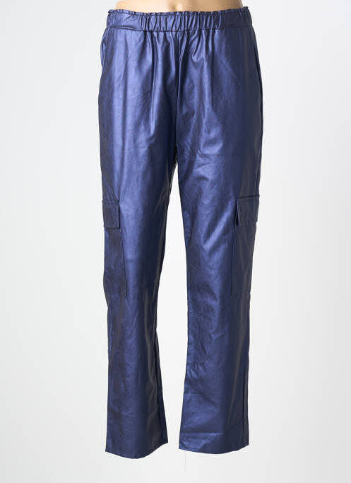 Pantalon drept talie elastică mărime normală albastru EMABLUES femme