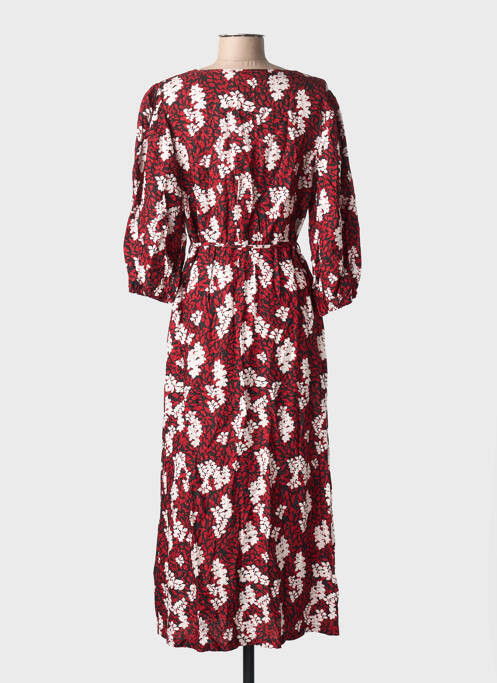 Rochie lungă imprimeu floral mâneci 3/4 roșu GRACE & MILA femme