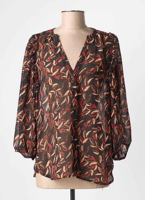 Cămașă imprimeu floral mâneci 3/4 negru GRACE & MILA femme