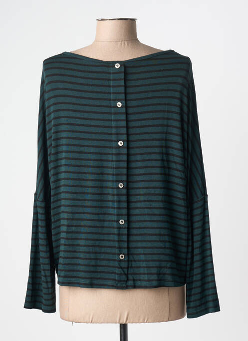 Tricou croială dreaptă mâneci lungi verde PAKO LITTO femme