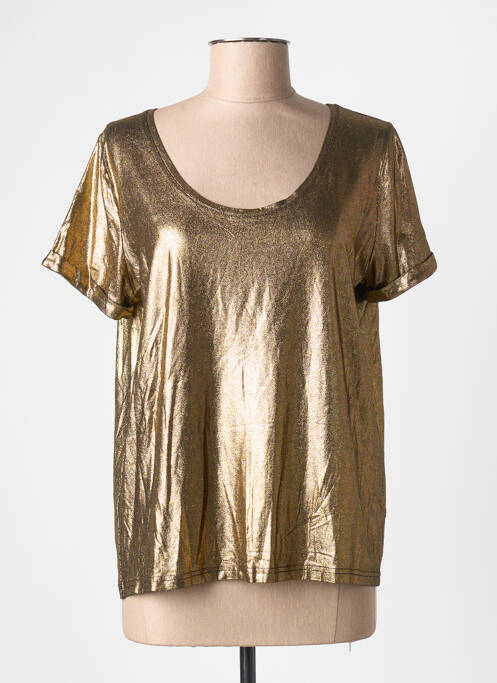 Tricou croială dreaptă mâneci scurte auriu LA PETITE ETOILE femme