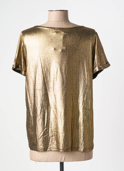 Tricou croială dreaptă mâneci scurte auriu LA PETITE ETOILE femme