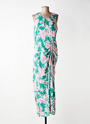 Rochie lungă imprimeu fantezie fără mâneci verde LA FEE MARABOUTEE femme