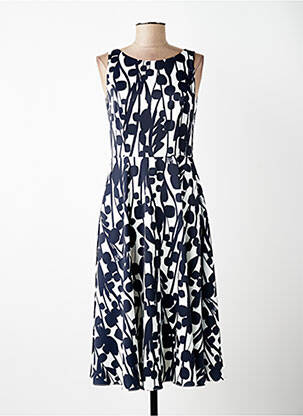 Rochie midi imprimeu fantezie fără mâneci albastru VERA MONT femme