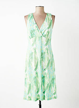 Rochie midi imprimeu fantezie fără mâneci verde SURKANA femme