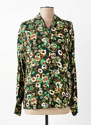 Cămașă imprimeu fantezie mâneci lungi verde SIGNE NATURE femme