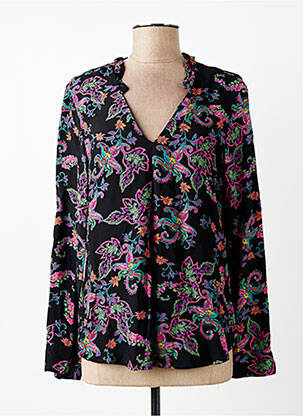 Bluză țesătură poplin mâneci lungi negru SUD EXPRESS femme