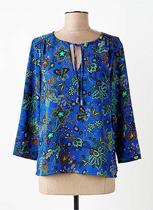 Bluză guler rotund mâneci 3/4 albastru ONE STEP femme