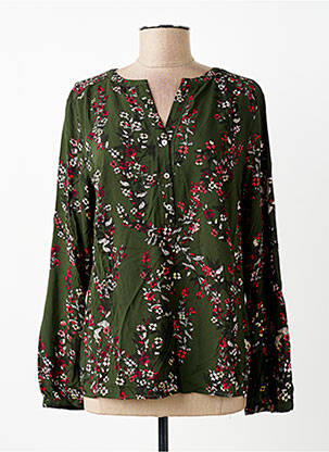 Bluză țesătură poplin mâneci lungi verde S.OLIVER femme