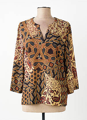 Top elasticitate mâneci 3/4 maro SIGNE NATURE femme