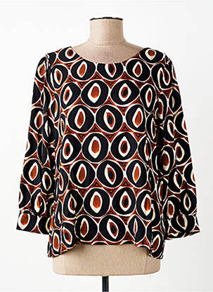 Top imprimeu fantezie mâneci lungi negru SIGNE NATURE femme