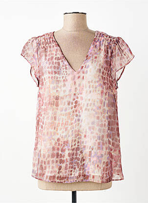 Top imprimeu fantezie mâneci scurte roz SUD EXPRESS femme