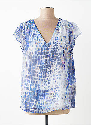 Top imprimeu fantezie mâneci scurte albastru SUD EXPRESS femme