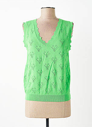 Top croială cambrată fără mâneci verde GARCIA femme