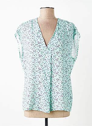 Tricou imprimeu fantezie mâneci scurte albastru SUD EXPRESS femme