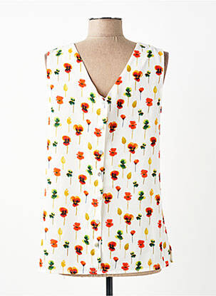 Top țesătură crep fără mâneci alb SIGNE NATURE femeie