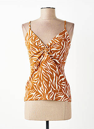 Top imprimeu fantezie bretele subțiri maro GARCIA femme