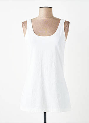 Maiou elasticitate fără mâneci alb SANDWICH femme